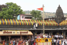 नाशिक-त्र्यंबकेश्वर सिंहस्थ महाकुंभमेळा 2027च्या ध्वजस्तंभ व पवित्र ध्वजाचे पूजन | त्र्यंबकेश्वर