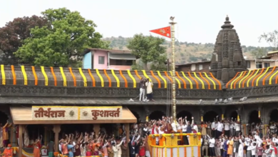 नाशिक-त्र्यंबकेश्वर सिंहस्थ महाकुंभमेळा 2027च्या ध्वजस्तंभ व पवित्र ध्वजाचे पूजन | त्र्यंबकेश्वर